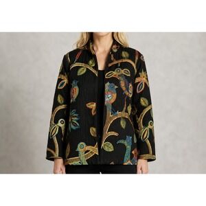Painted Pony Wearable Art Tapestry Jacket Tropical Bird Parrot Toucan Boho Large